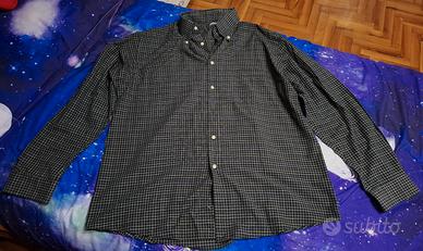 Camicia GREEN LEAVES nera a quadretti mis. XXL Us.