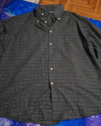 Camicia GREEN LEAVES nera a quadretti mis. XXL Us.