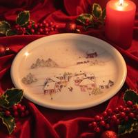 Piatto portata natalizio porcellana prestigiosa