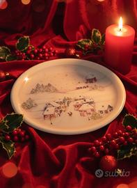 Piatto portata natalizio porcellana prestigiosa