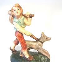 Presepe 10 cm pastore ragazzo con cane CARTAPESTA