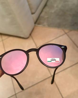 occhiali da sole da donna con lente rosa 