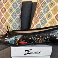 Scarpe donna ballerine n 39 vernice c/disegni