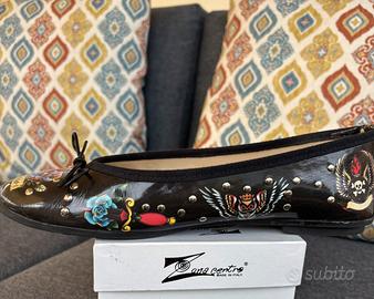 Scarpe donna ballerine n 39 vernice c/disegni