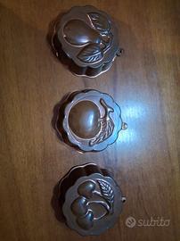 3 Stampi in Rame a tema frutta