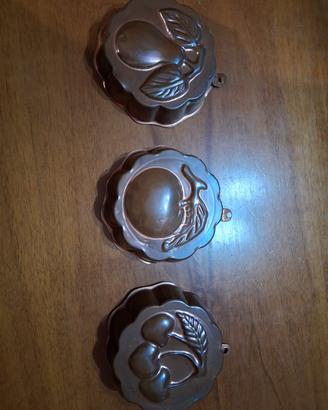 3 Stampi in Rame a tema frutta