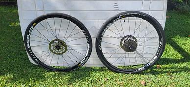 coppia ruote bici da corsa usate