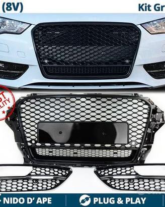 CALANDRA + GRIGLIE FENDINEBBIA PER Audi A3 RS3 8V