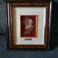 Quadro effige Padre Pio in Oro/Argento