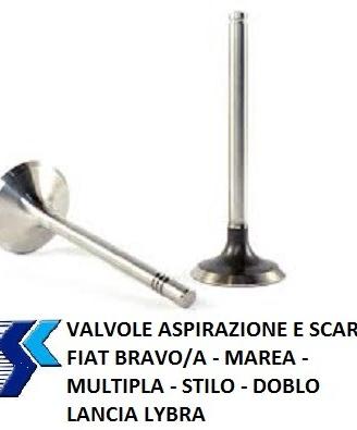 Valvole aspirazione e scarico Fiat Stilo, Lybra