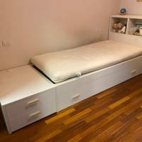 Letto salvaspazio in legno massello con futon bio