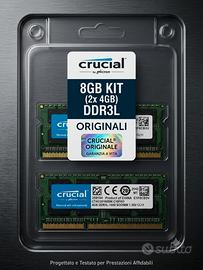 Kit RAM Sodimm Ddr3 8gb ( 2x4 GB ) testate - usate