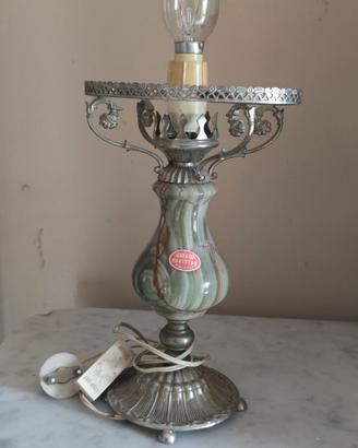 Lampada Vintage in Onice - Stile Hollywood Regency