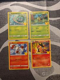 🎴 4 CARTE POKÉMON McDONALD’S – 25° ANNIVERSARIO 🎴