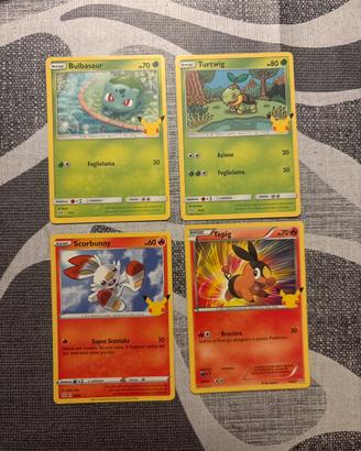 🎴 4 CARTE POKÉMON McDONALD’S – 25° ANNIVERSARIO 🎴