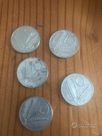 Monete 10 lire rarissime di anni diversi