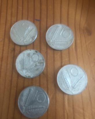 Monete 10 lire rarissime di anni diversi