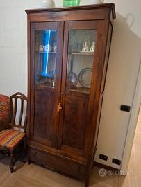 Vetrina /credenza alta antica restaurata- fine 800