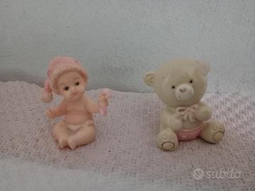 Neonata in resina & Orsetto in Ceramica 