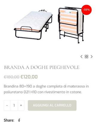 Letto singolo a doghe pieghevole