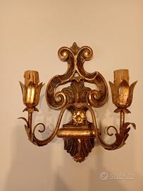 applique in legno intagliato e dorato stile baroc