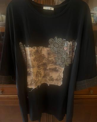 maglia nera con stampa