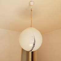 Lampadario sfera vetro marmorizzato