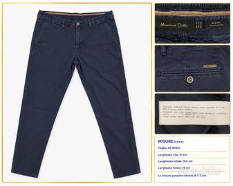 Massimo Dutti Chino Uomo Slim Fit Blu Navy Taglia