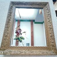 Specchiera lavorata e dipinta, art nouveau