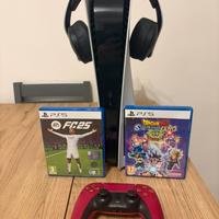 PS5 + Cuffie Originali Sony+2 Giochi+1 Joystick
