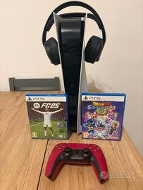 PS5 + Cuffie Originali Sony+2 Giochi+1 Joystick