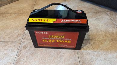 Batteria al litio LiFePO4 da 12v, 100 Ah