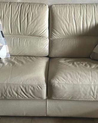 Divano letto matrimoniale in vera pelle bianca