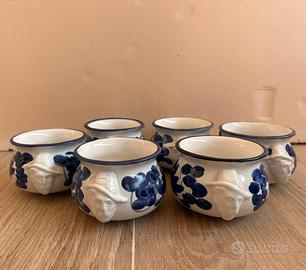 Set 6 ciotole tazze brodo ceramica Miralba Faenza