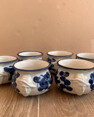 Set 6 ciotole tazze brodo ceramica Miralba Faenza