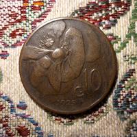 moneta 10 centesimi ape regno d'Italia 1925
