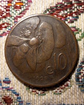 moneta 10 centesimi ape regno d'Italia 1925