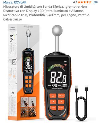 Misuratore Umidità ROVLAK Sonda Sferica LCD