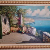 quadro con cornice olio su tela 135x75