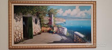 quadro con cornice olio su tela 135x75