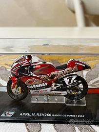 Modellino moto Aprilia RSV250 Randy de Puniet 2004