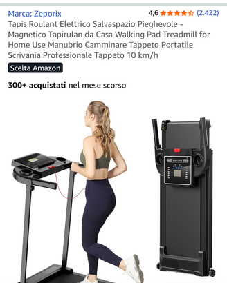 Marca:Zeporix tapis Roulant Elettrico Salvaspazio