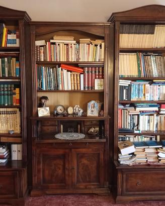 Libreria in noce massello 