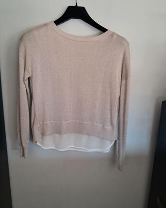 Maglia beige con fiocco sulla schiena