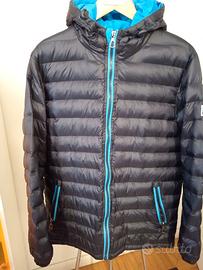 giacca a vento uomo blu e azzurra taglia M