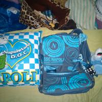 Zaino con cuscino e pupazzo calcio napoli
