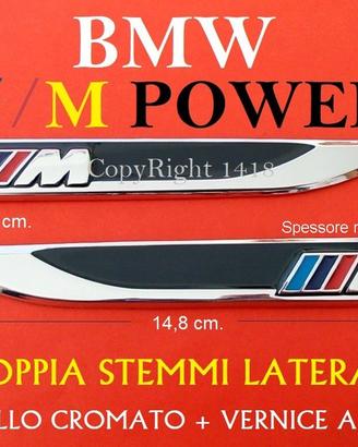 BMW M POWER Stemmi LATERALI FIANCATE emblema logo