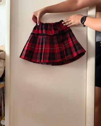 Gonna Scozzese a Pieghe – Rosso e Nero