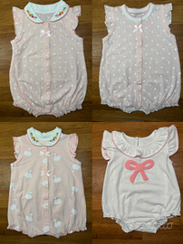 4 pagliaccetti neonata NUOVI 0-3 mesi