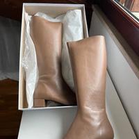 Stivali Clizia Shoes SIERRA in pelle taupe – nuovi